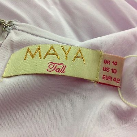 Maya Womens Dress Size 10 Tall Illusion Lilac - Picture 3 of 8